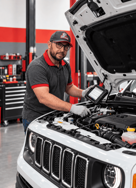 mecânico diagnosticando jeep renegade