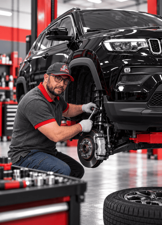 mecânico profissional reparando jeep compass